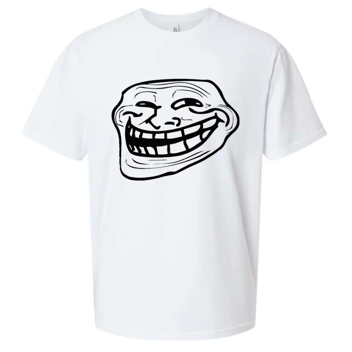 Funny Troll Face Nerd Geek Sueded Cloud Jersey T-Shirt