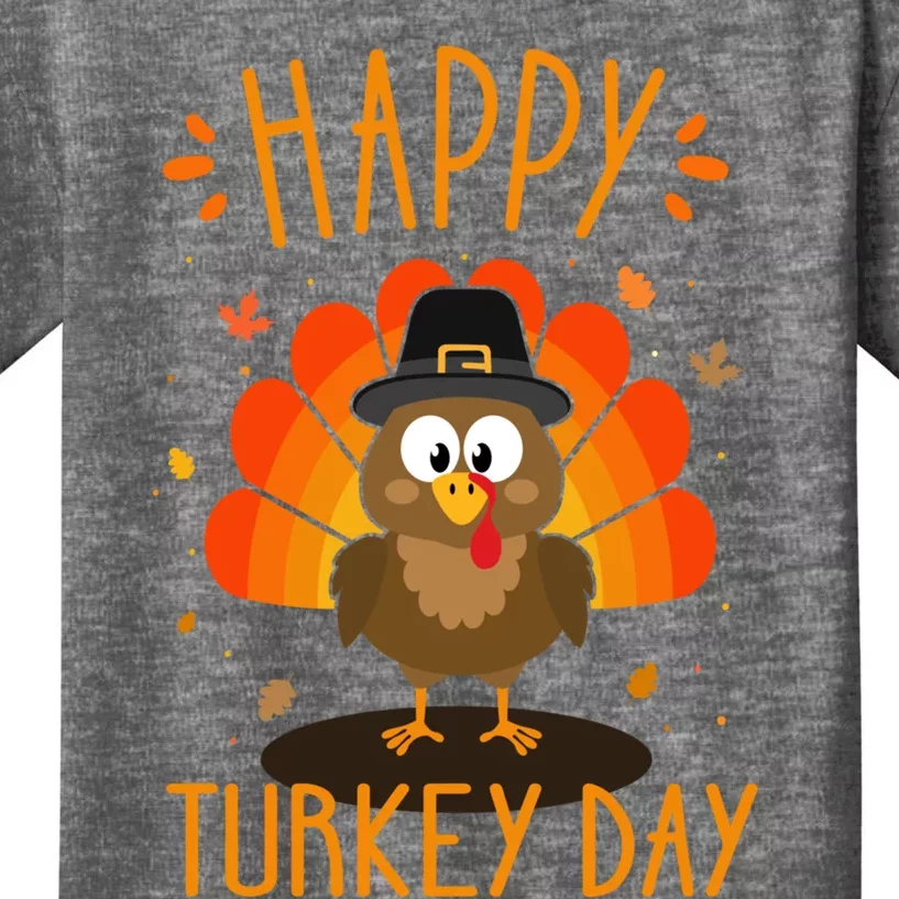 Funny Thanksgiving Family Dinner With Happy Turkey Day Kids T-Shirt