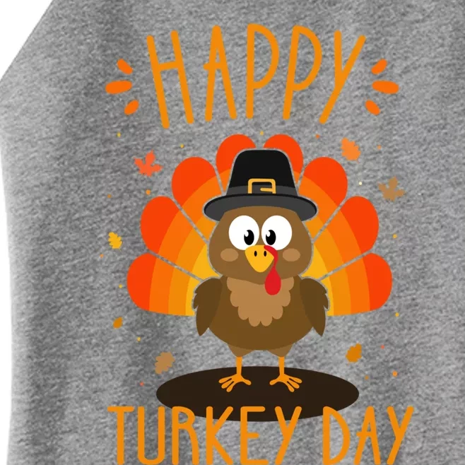 Funny Thanksgiving Family Dinner With Happy Turkey Day Women’s Perfect Tri Rocker Tank