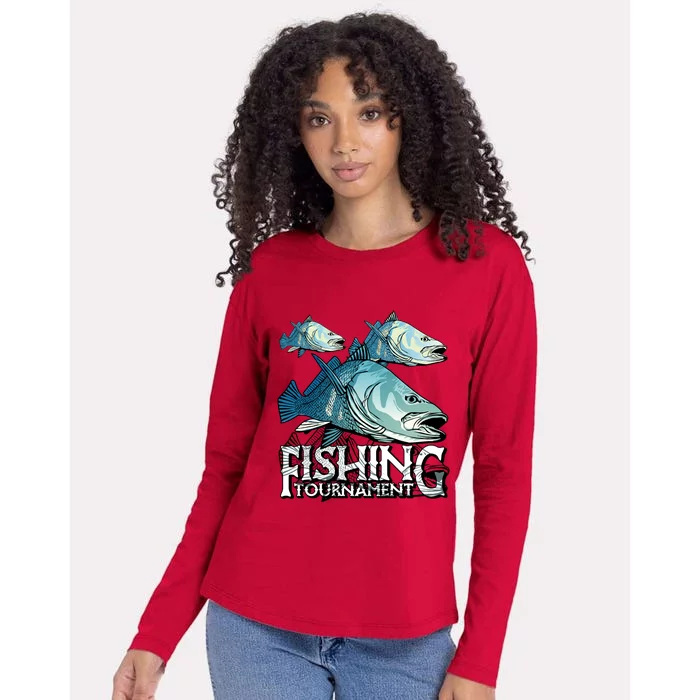 Fishing Tournament Womens Cotton Relaxed Long Sleeve T-Shirt