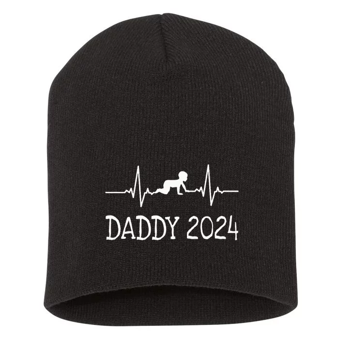 First Time Father Gifts New Dad Expecting Daddy 2024 Short Acrylic Beanie