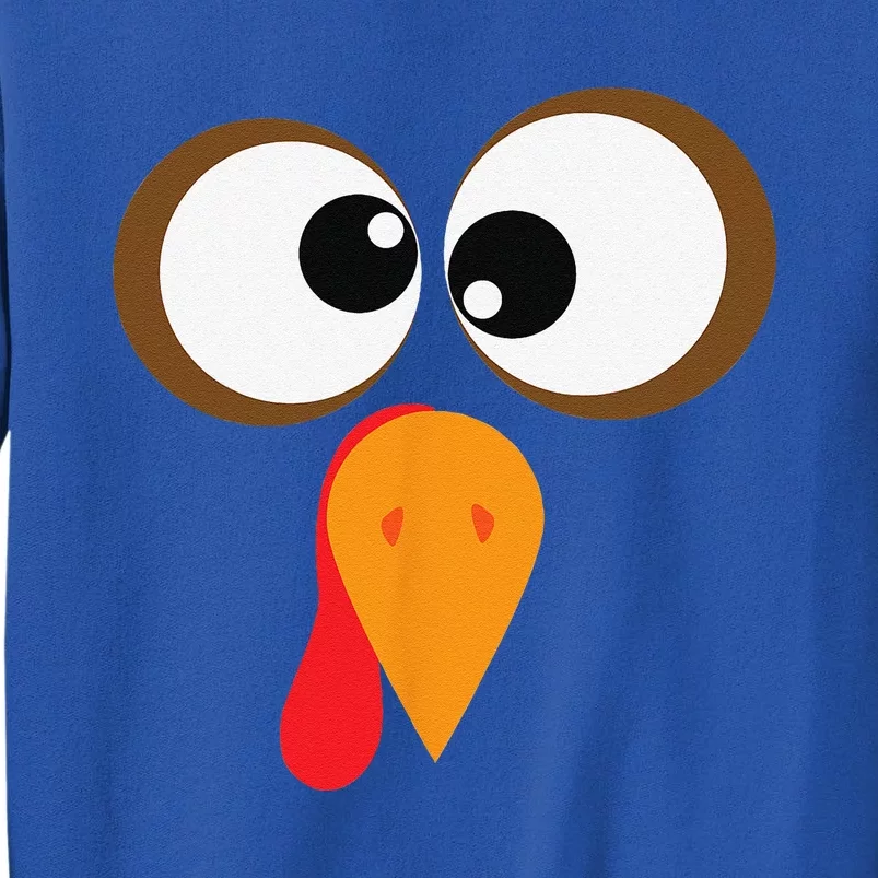 Funny Turkey Family Thanksgiving Turkey Face Friendsgiving Tall Sweatshirt