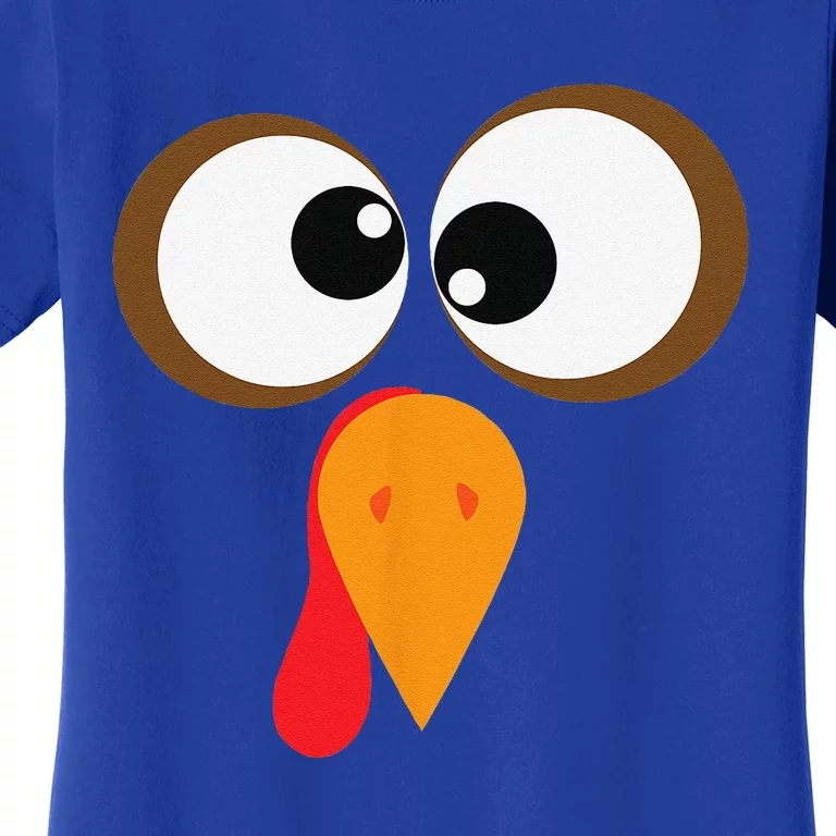 Funny Turkey Family Thanksgiving Turkey Face Friendsgiving Women's T-Shirt