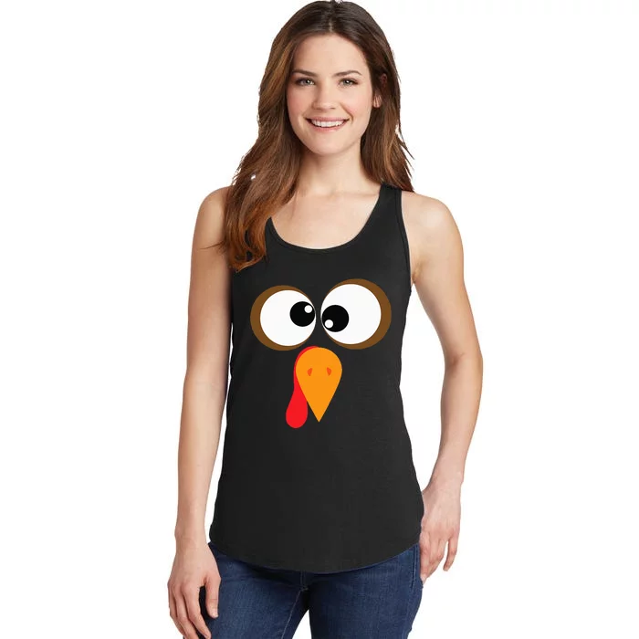 Funny Turkey Family Thanksgiving Turkey Face Friendsgiving Ladies Essential Tank