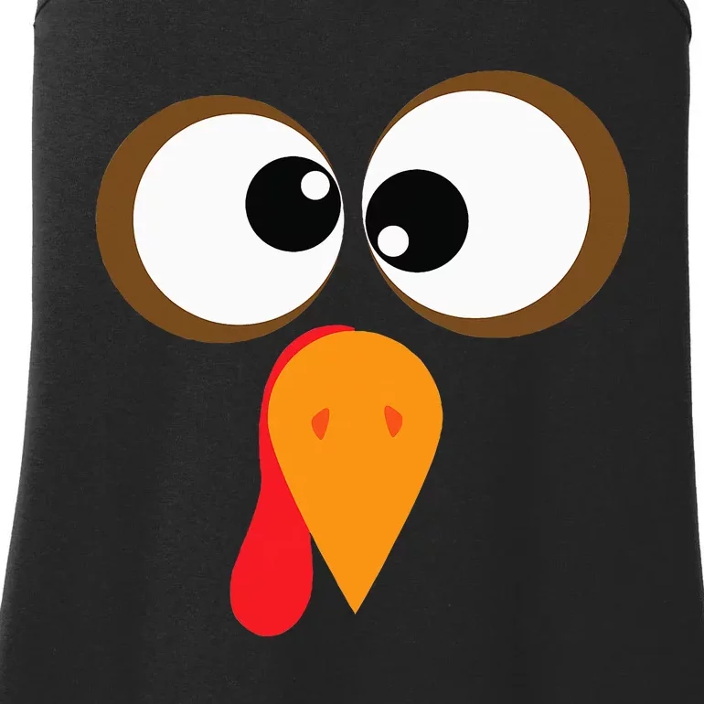 Funny Turkey Family Thanksgiving Turkey Face Friendsgiving Ladies Essential Tank