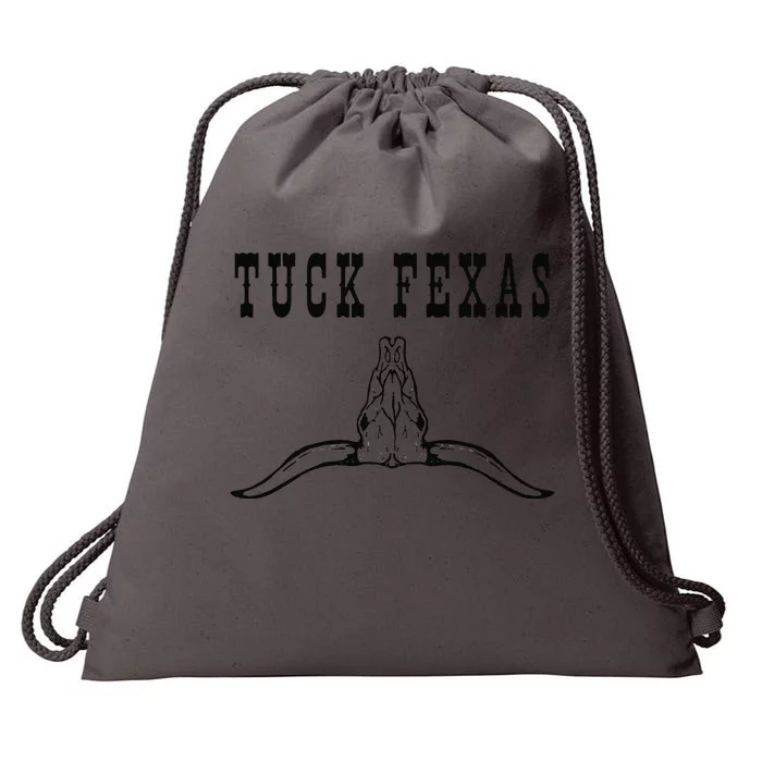 Funny Tuck Fexas Vintage Horns Down Drawstring Bag