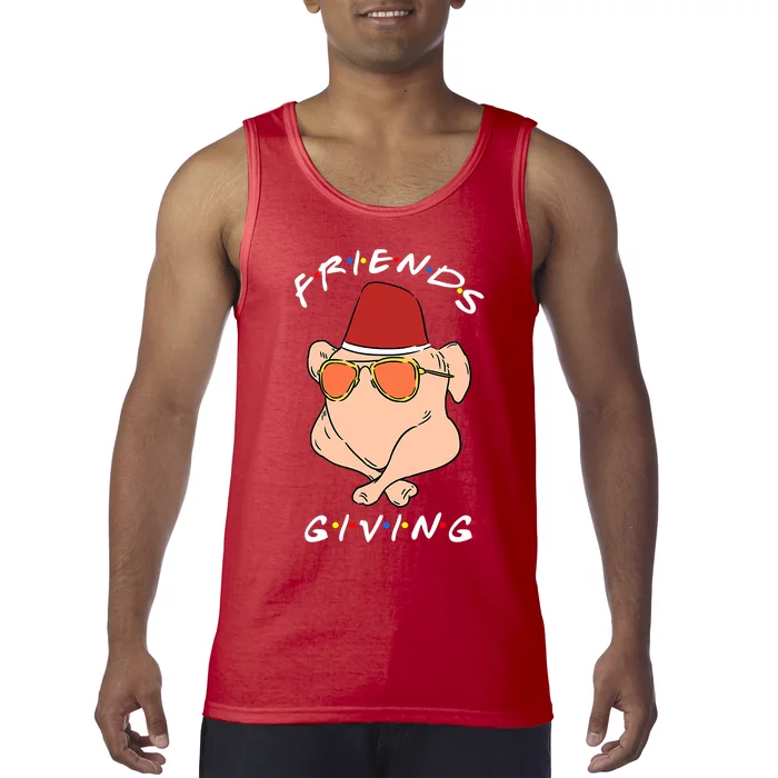 Funny Thanksgiving Friendsgiving Cool Turkey Wearing Sunglasses Tank Top