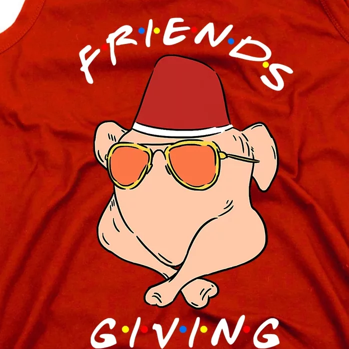 Funny Thanksgiving Friendsgiving Cool Turkey Wearing Sunglasses Tank Top