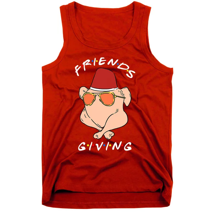 Funny Thanksgiving Friendsgiving Cool Turkey Wearing Sunglasses Tank Top