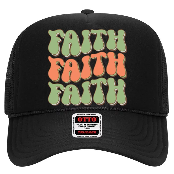 Faith T High Crown Mesh Trucker Hat