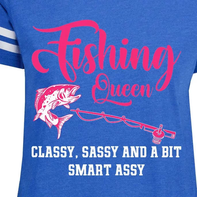 Funny Trout Fishing Queen Classy Sassy And A Bit Smart Assy Enza Ladies Jersey Football T-Shirt