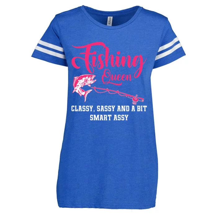 Funny Trout Fishing Queen Classy Sassy And A Bit Smart Assy Enza Ladies Jersey Football T-Shirt