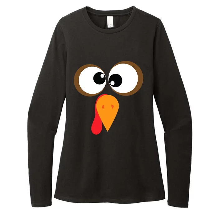 Funny Turkey Face Thanksgiving Idea Trending Gift Womens CVC Long Sleeve Shirt