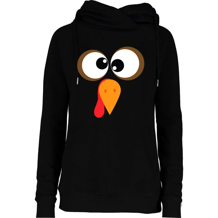 Funny Turkey Face Thanksgiving Idea Trending Gift Womens Funnel Neck Pullover Hood