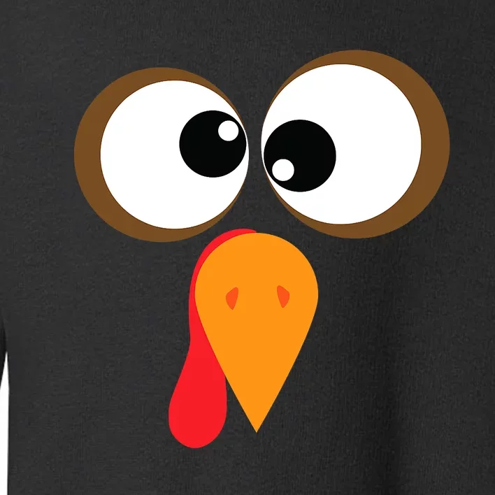 Funny Turkey Face Thanksgiving Idea Trending Gift Toddler Sweatshirt