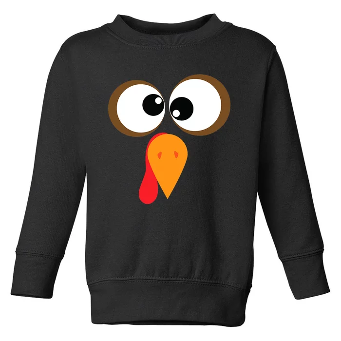 Funny Turkey Face Thanksgiving Idea Trending Gift Toddler Sweatshirt