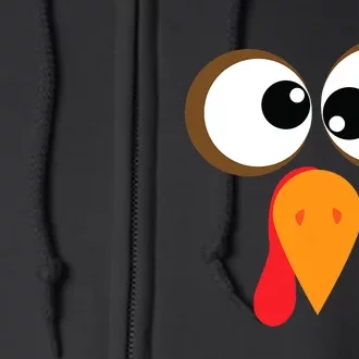 Funny Turkey Face Thanksgiving Idea Trending Gift Full Zip Hoodie