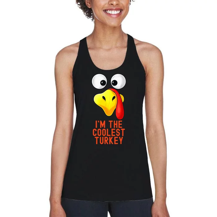 Funny Turkey Family Matching Thanksgiving Women's Racerback Tank