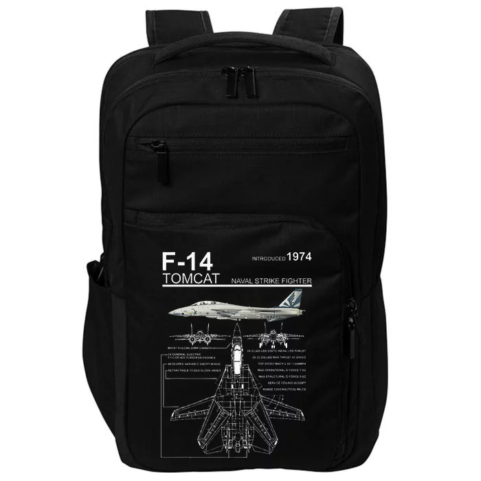 F14 Tomcat Fighter Jet Diagram Impact Tech Backpack