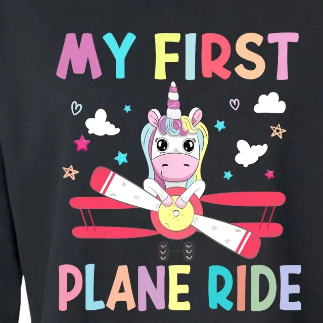 First Time Flying My First Airplane Ride Boy Girl Cropped Pullover Crew