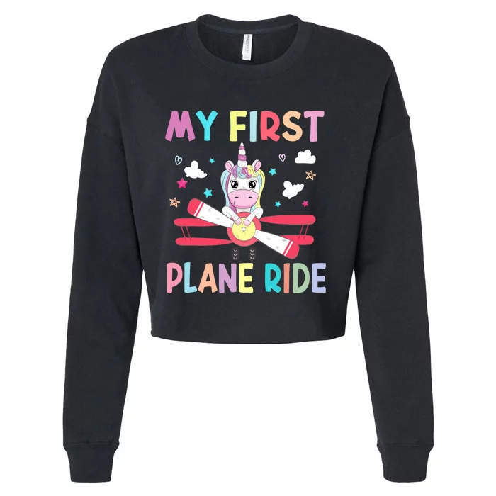 First Time Flying My First Airplane Ride Boy Girl Cropped Pullover Crew