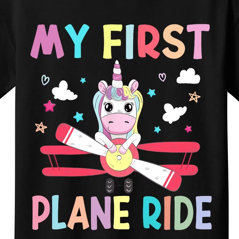 First Time Flying My First Airplane Ride Boy Girl Kids T-Shirt