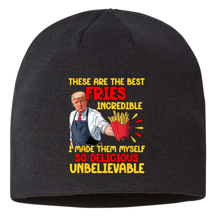 Funny Trump Fast Food Humor Fries Election 2024 Burgers 8 1/2in Sustainable Knit Beanie