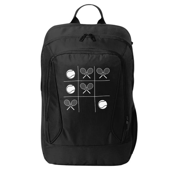 Funny Tennis Gift – Noughts And Crosses Tictactoe Racket City Backpack