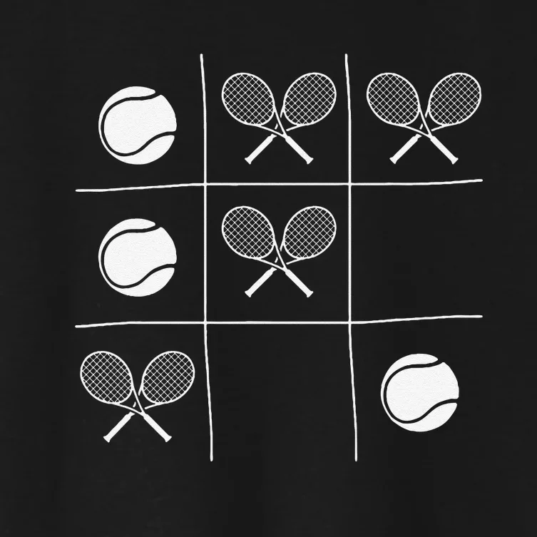 Funny Tennis Gift – Noughts And Crosses Tictactoe Racket Women's Crop Top Tee