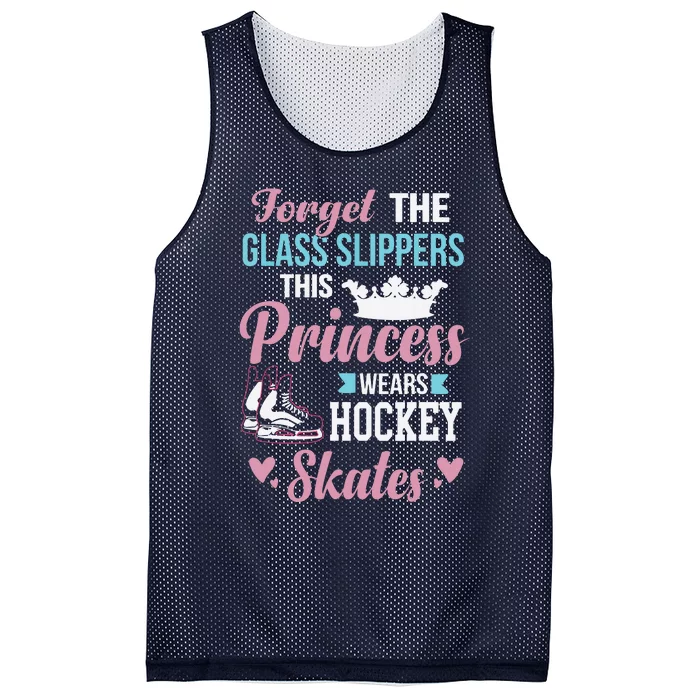 Forget The Glass Slippers Funny Women Ice Hockey Mesh Reversible Basketball Jersey Tank