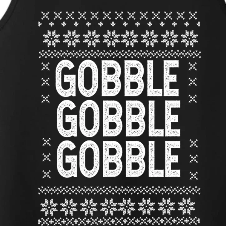 Funny Thanksgiving Gobble Till You Wobble Design Gift Performance Tank