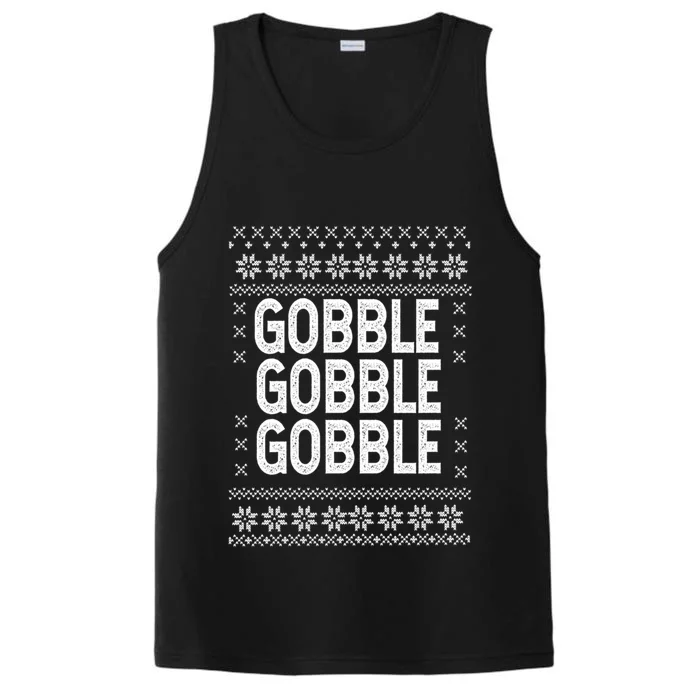 Funny Thanksgiving Gobble Till You Wobble Design Gift Performance Tank