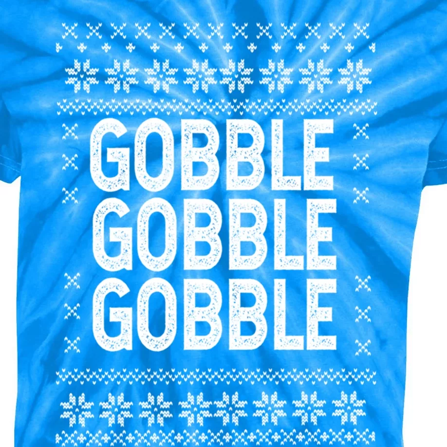 Funny Thanksgiving Gobble Till You Wobble Design Gift Kids Tie-Dye T-Shirt