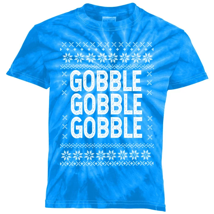 Funny Thanksgiving Gobble Till You Wobble Design Gift Kids Tie-Dye T-Shirt