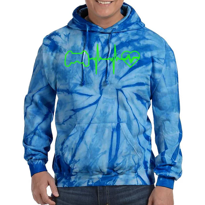 Funny Typical Gamer Heartbeat N Funny Gift Video Game Gift Tie Dye Hoodie