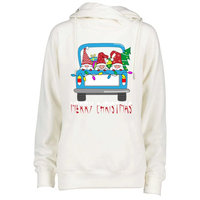 Funny Three Gnome Merry Christmas Gnome Family Pajama Xmas Funny Gift Womens Funnel Neck Pullover Hood