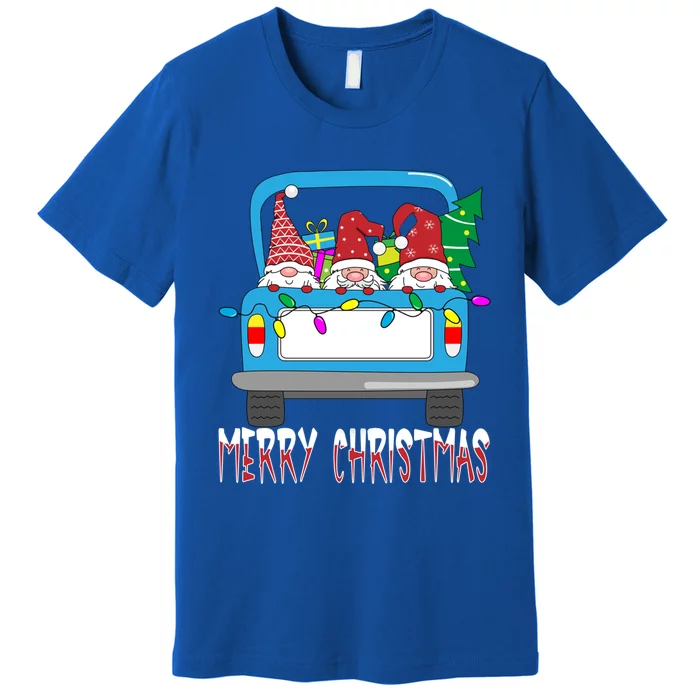 Funny Three Gnome Merry Christmas Gnome Family Pajama Xmas Funny Gift Premium T-Shirt