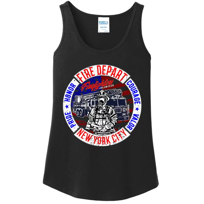 Firefighter Truck Gear Fire Department New York Firefighters Ladies Essential Tank