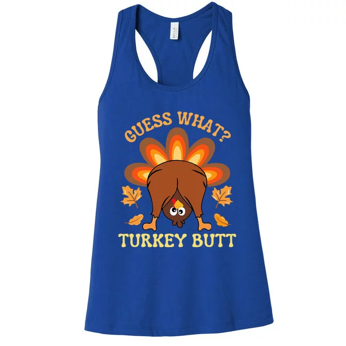 Funny Thanksgiving Guess What Turkey Butt Women's Racerback Tank