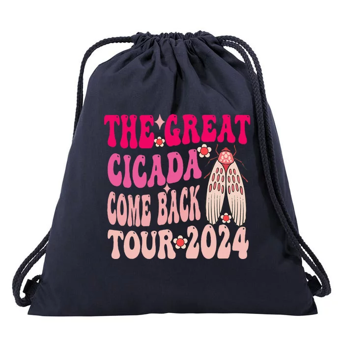 Funny The Great Cicada Comeback 2024 Drawstring Bag