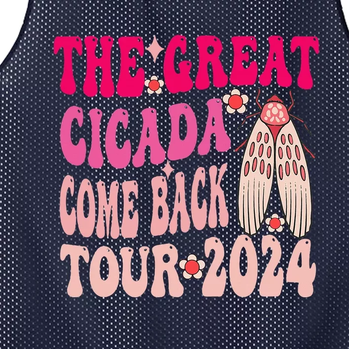 Funny The Great Cicada Comeback 2024 Mesh Reversible Basketball Jersey Tank