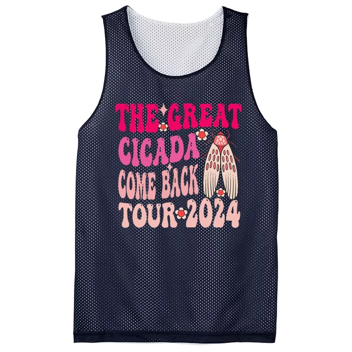 Funny The Great Cicada Comeback 2024 Mesh Reversible Basketball Jersey Tank