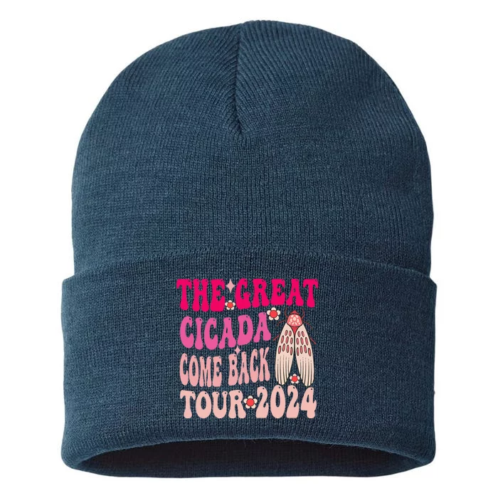 Funny The Great Cicada Comeback 2024 Sustainable Knit Beanie