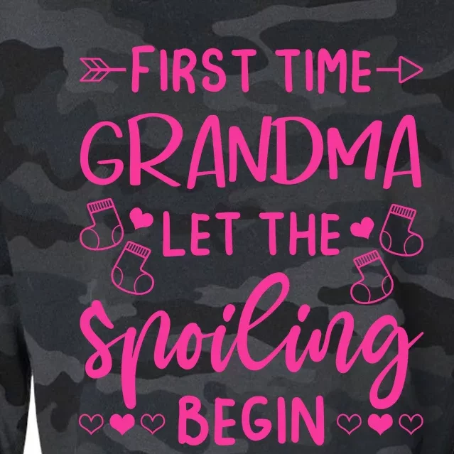 First Time Grandma Let The Spoiling Begin Cropped Pullover Crew