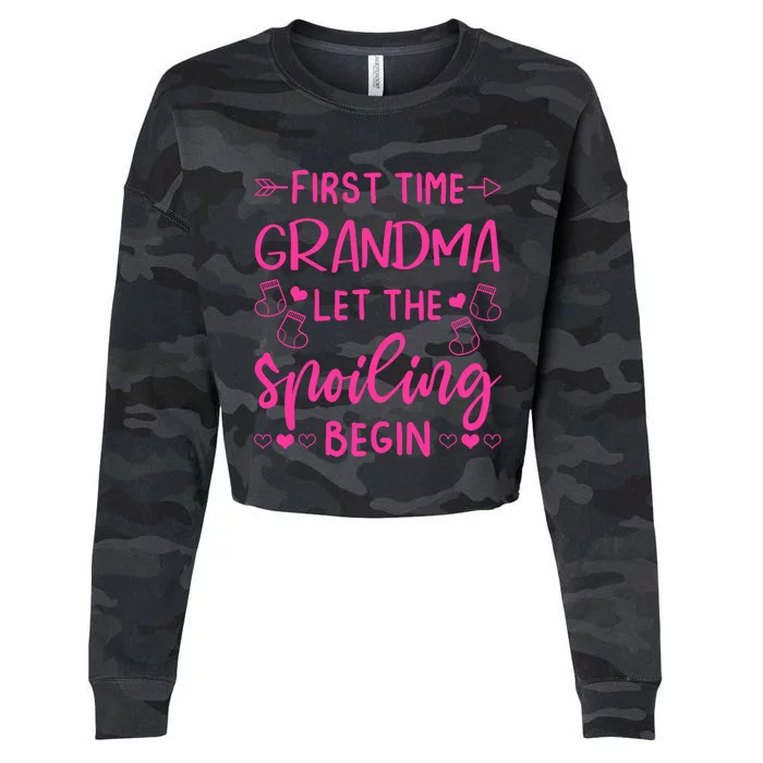 First Time Grandma Let The Spoiling Begin Cropped Pullover Crew