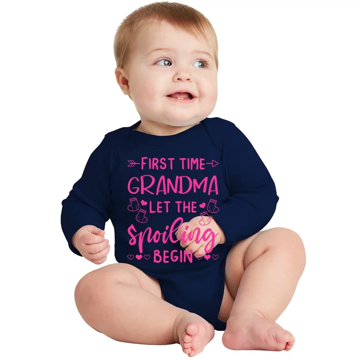 First Time Grandma Let The Spoiling Begin Baby Long Sleeve Bodysuit