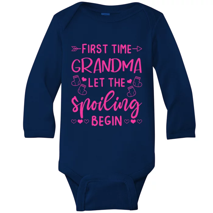 First Time Grandma Let The Spoiling Begin Baby Long Sleeve Bodysuit