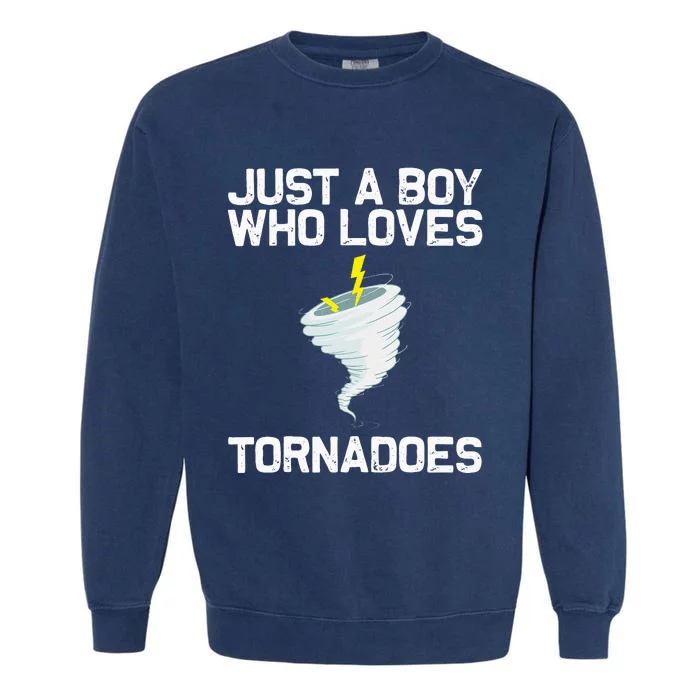 Funny Tornado Gift For Kids Hurricane Weather Chaser Garment-Dyed Sweatshirt