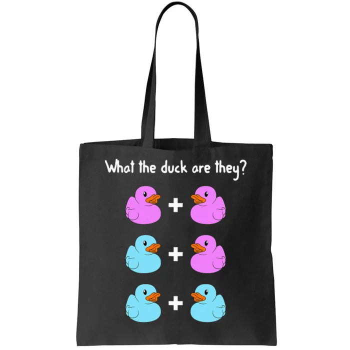 Funny Twin Gender Reveal Gift For Dad Mom Cool What The Duck Tote Bag