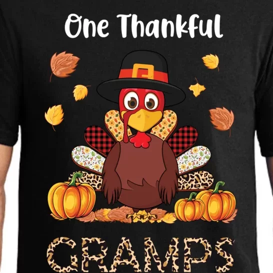 Family Thanksgiving Great Gift Turkey One Thankful Gramps Gift Pajama Set